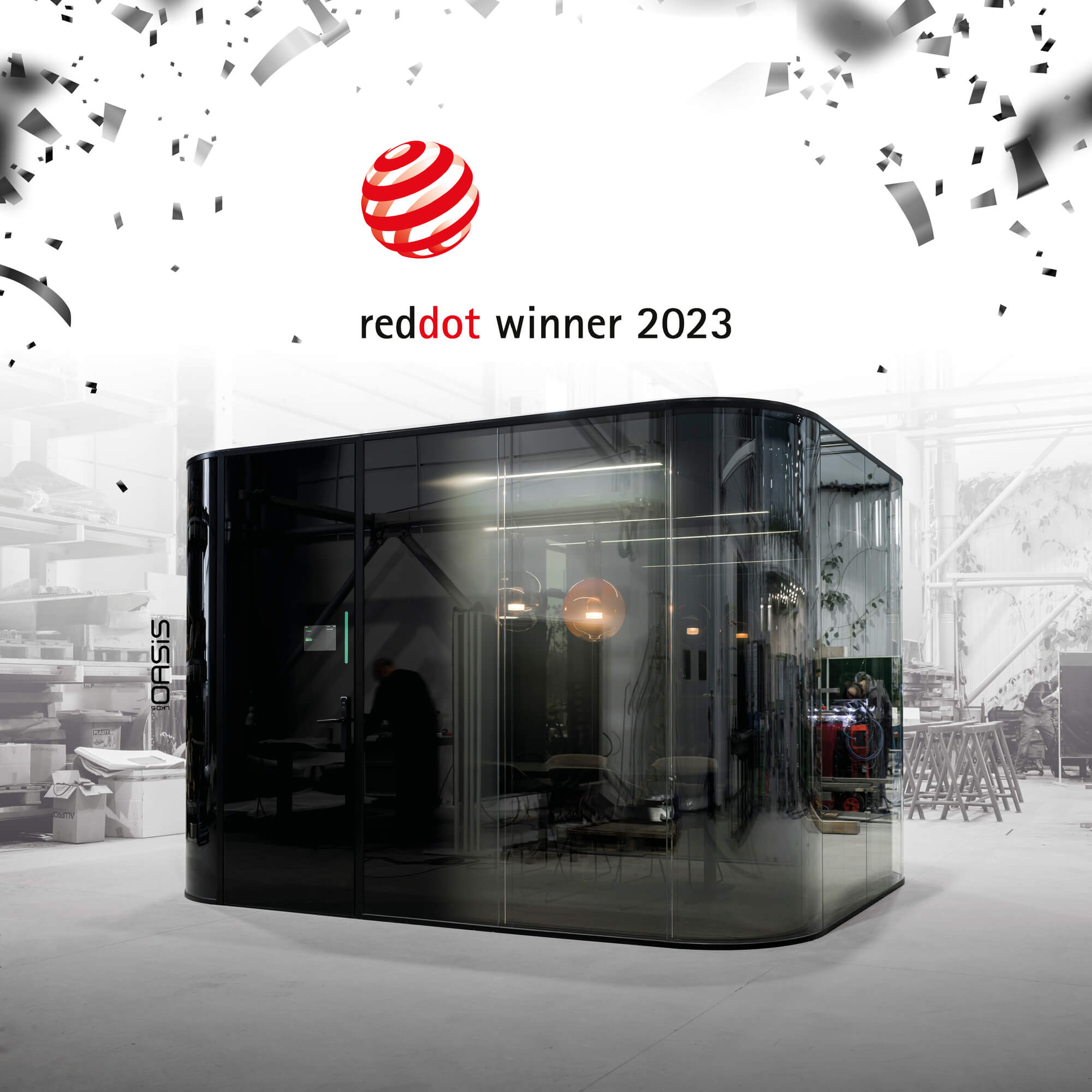 Red Dot Design Award elismerésben résült a LIKO-S családi vállalat leleményes, teljesen üvegezett OASIS® tárgyalóhelyisége